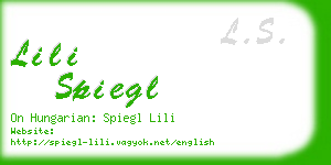lili spiegl business card